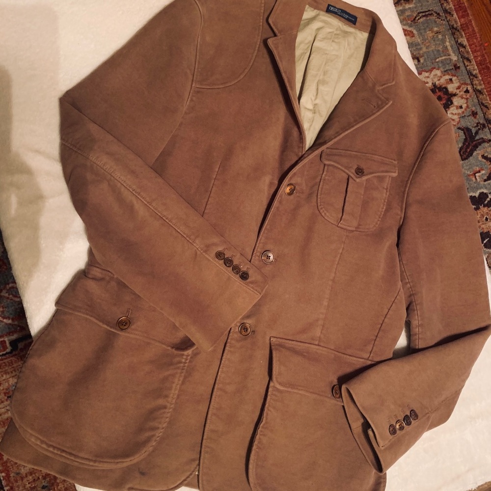 Polo by Ralph Lauren Tan Velvet Blazer